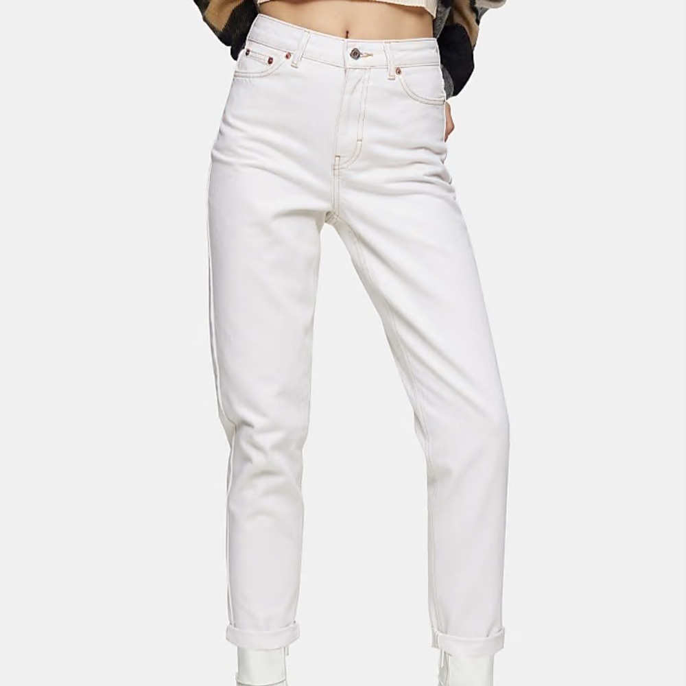 BNWT Topshop mom jeans in off white